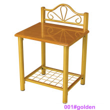 Modern Golden Wood and Metal Bedside Table Nightstand (001#golden)